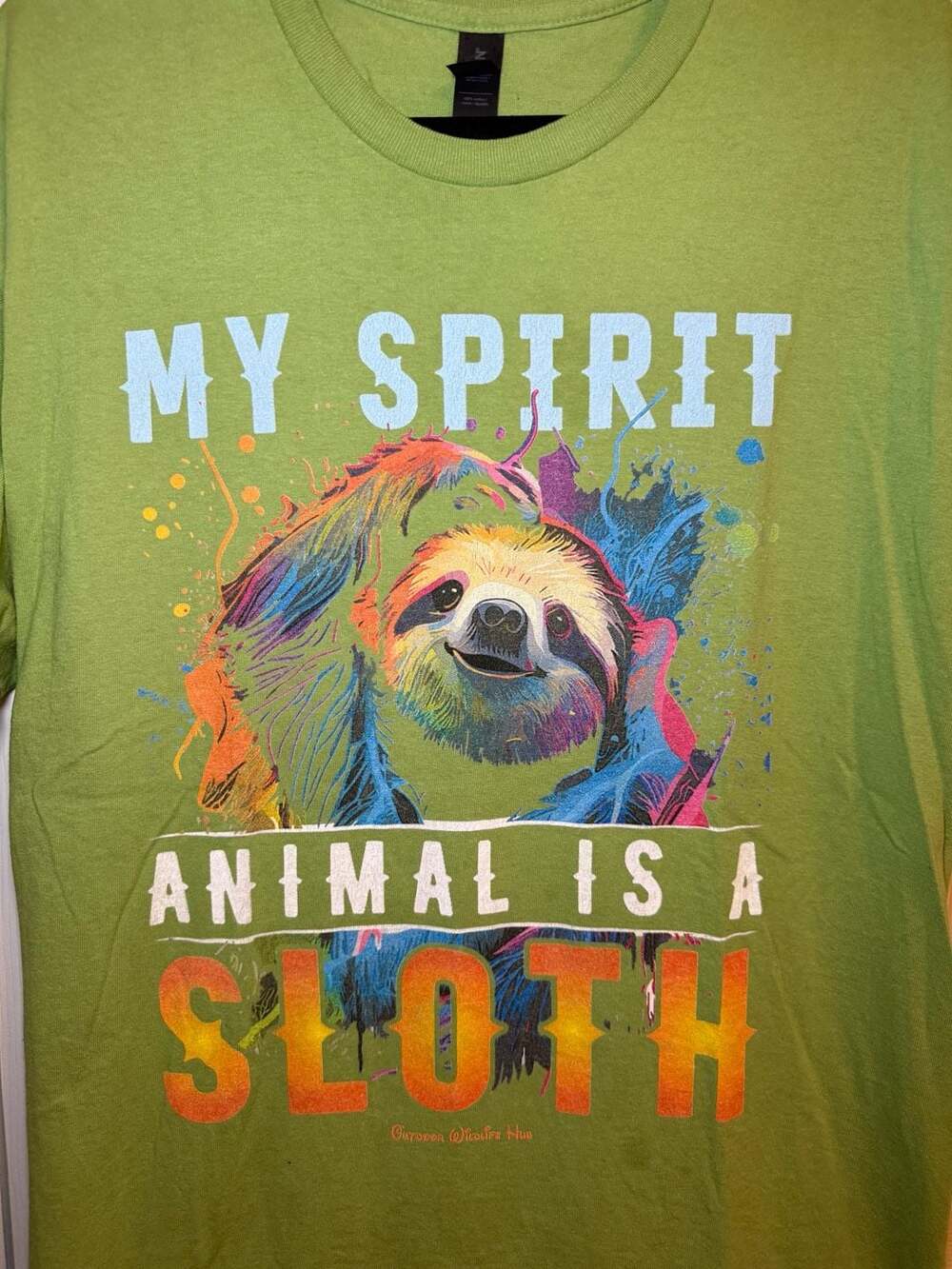 Gildan Heavy Cotton My Spirit Animal Is A Sloth Green T-Shirt XL